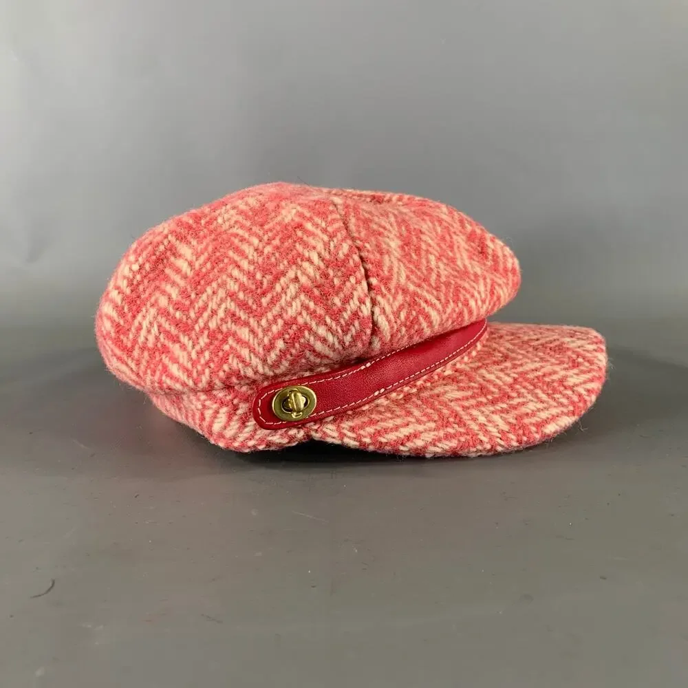 COACH Pink Cream Tweed Wool Blend Hats